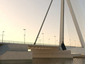 Cable-stayed bridge 3D Model