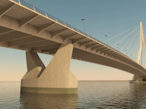 Cable-stayed bridge 3D Model