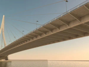 Cable-stayed bridge 3D Model