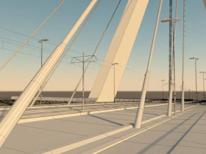 Cable-stayed bridge 3D Model