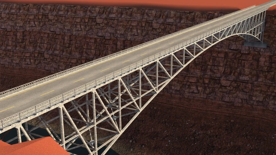 Arched bridge 02 3D Model .c4d .max .obj .3ds .fbx .stl .blend 