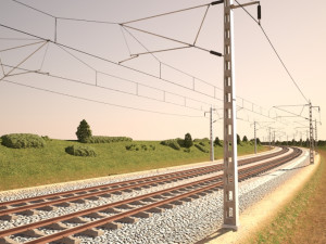 Tileable railway 3D Model