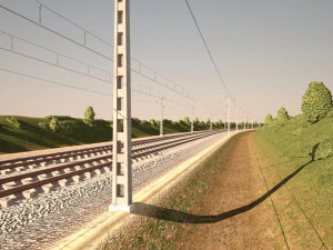 Tileable railway 3D Model