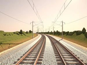Tileable railway 3D Model