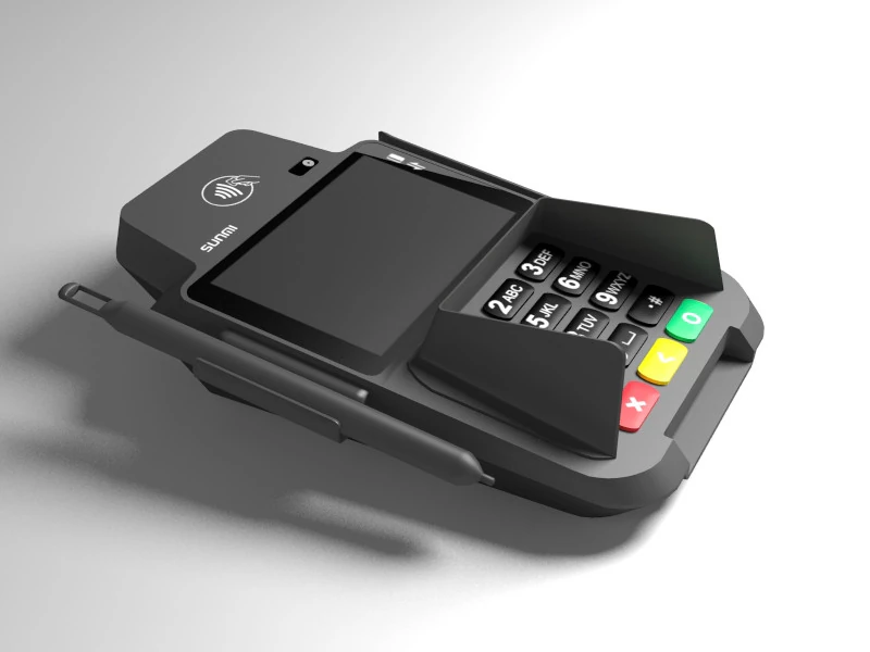 Sunmi P2 Smartpad payment terminal 3D Model .c4d .max .obj .3ds .fbx .stl .blend 