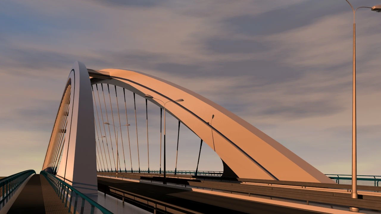 arched bridge 3D Model .c4d .max .obj .3ds .fbx .stl .blend 