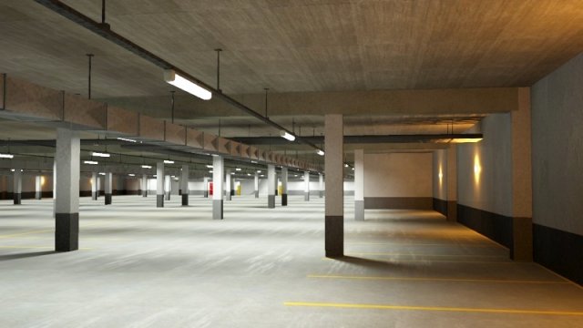 underground parking garage 02 3D Модель .c4d .max .obj .3ds .fbx .stl .blend 