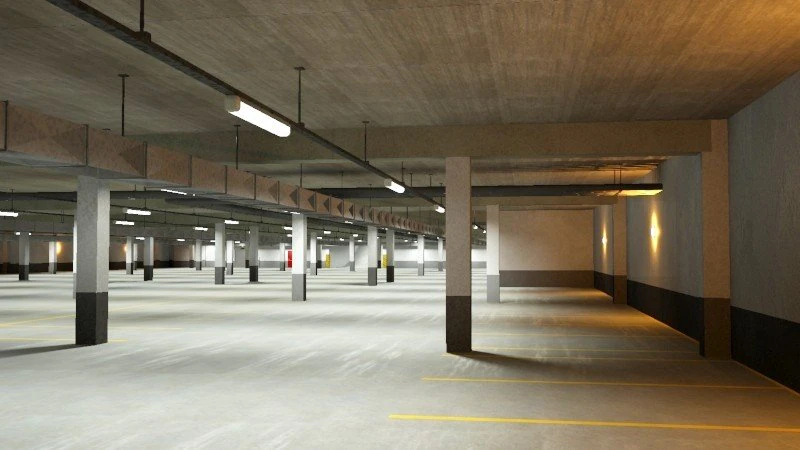 underground parking garage 02 3D Model .c4d .max .obj .3ds .fbx .stl .blend