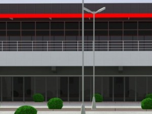 pit stop building Modello 3D