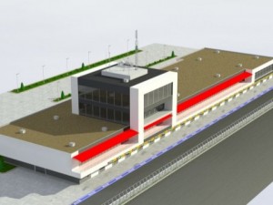 pit stop building Modello 3D