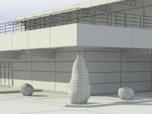 pit stop building Modello 3D