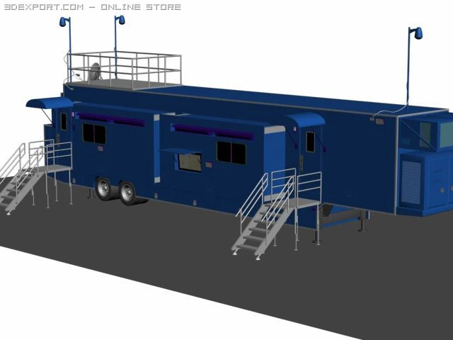 state police mobile command unit 3D Model .c4d .max .obj .3ds .fbx .stl .blend 