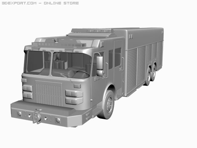Fire truck 3D Model in Truck 3DExport