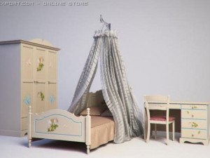 furniture set for girl bedroom Model 3D