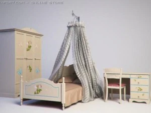 furniture set for girl bedroom 3D Model