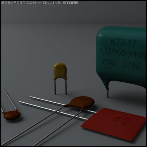 ceramic capacitors Model 3D .c4d .max .obj .3ds .fbx .stl .blend 