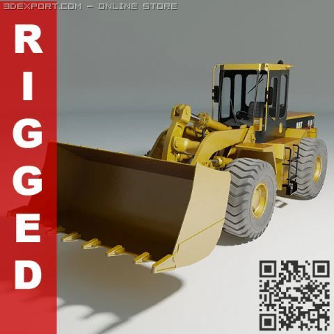 wheel loader cat 950f rigged 3D Model .c4d .max .obj .3ds .fbx .stl .blend 