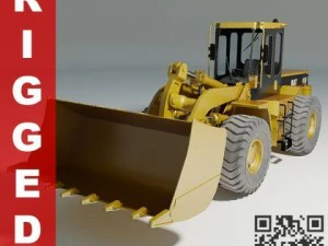 ładowarka kołowa cat 950f z osprzętem Model 3D