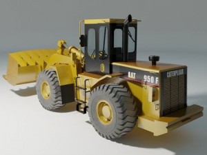 wheel loader cat 950f rigged Modelo 3D
