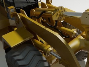wheel loader cat 950f rigged Modelo 3D