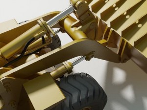 wheel loader cat 950f rigged Modelo 3D
