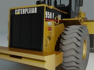 wheel loader cat 950f rigged Modelo 3D