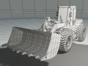 wheel loader cat 950f rigged Modelo 3D