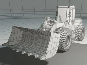 wheel loader cat 950f rigged 3D Model