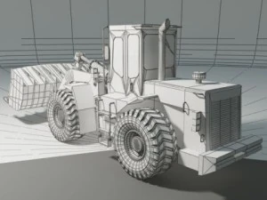 wheel loader cat 950f rigged 3D Model
