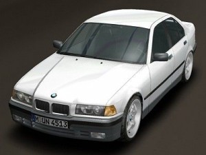 bmw serie 3 e36 rigged 3Dモデル