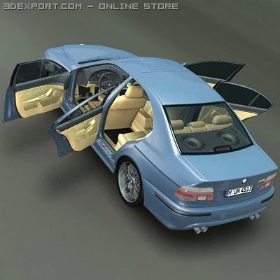bmw m5 e39 2001 3D Model .c4d .max .obj .3ds .fbx .stl .blend 