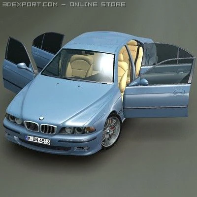 bmw m5 e39 2001 rigged 3D Model .c4d .max .obj .3ds .fbx .stl .blend 