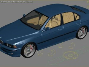 bmw m5 e39 2001 rigged 3D Model