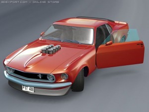 1969 mustang boss 302 rigged 3D 模型