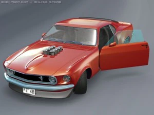 1969 年野马 boss 302 被操纵 3D 模型