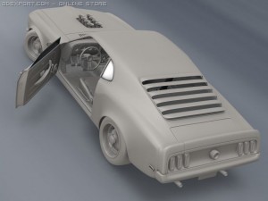 1969 mustang boss 302 rigged 3D Model