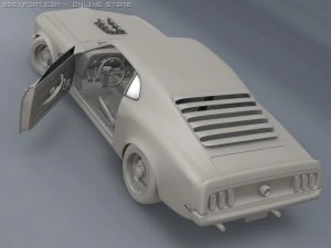 1969 mustang boss 302 rigged 3D Model