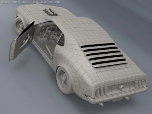 1969 mustang boss 302 rigged 3D Model