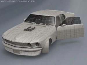 1969 mustang boss 302 rigged 3D Model