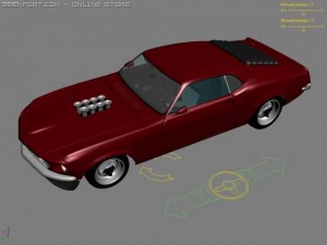 1969 mustang boss 302 rigged 3D Model