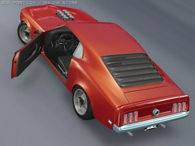 1969 mustang boss 302 3D Model .c4d .max .obj .3ds .fbx .stl .blend 