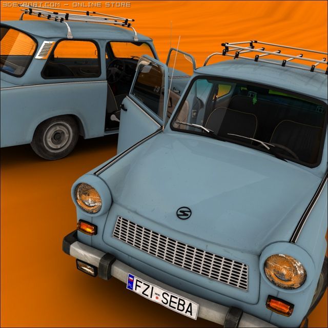 trabant 601 3D Model .c4d .max .obj .3ds .fbx .stl .blend 