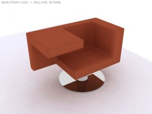 minimalist class room chair Modello 3D