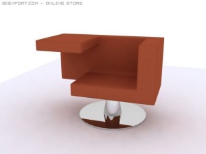 minimalist class room chair 3D Модель