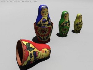 matreshka russian wood doll 3D Model