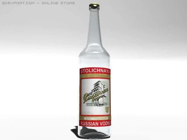 vodka stolichnaya 3D Model .c4d .max .obj .3ds .fbx .stl .blend 