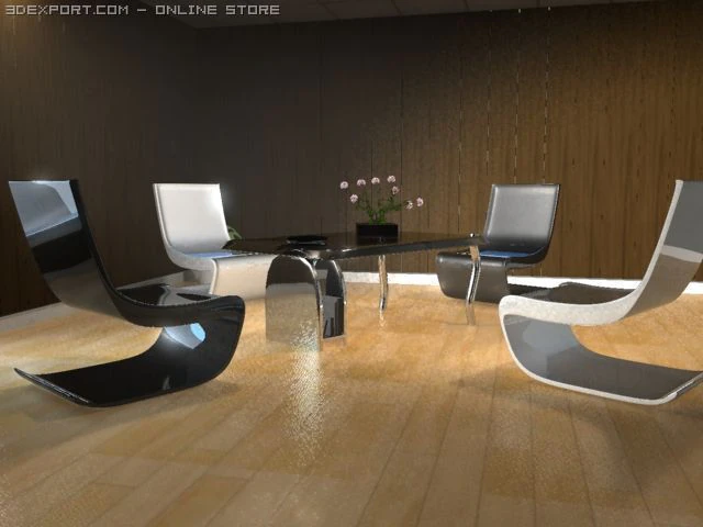 tablechair 3D Model .c4d .max .obj .3ds .fbx .stl .blend 