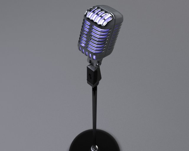 retro microphone 3D Model .c4d .max .obj .3ds .fbx .stl .blend 