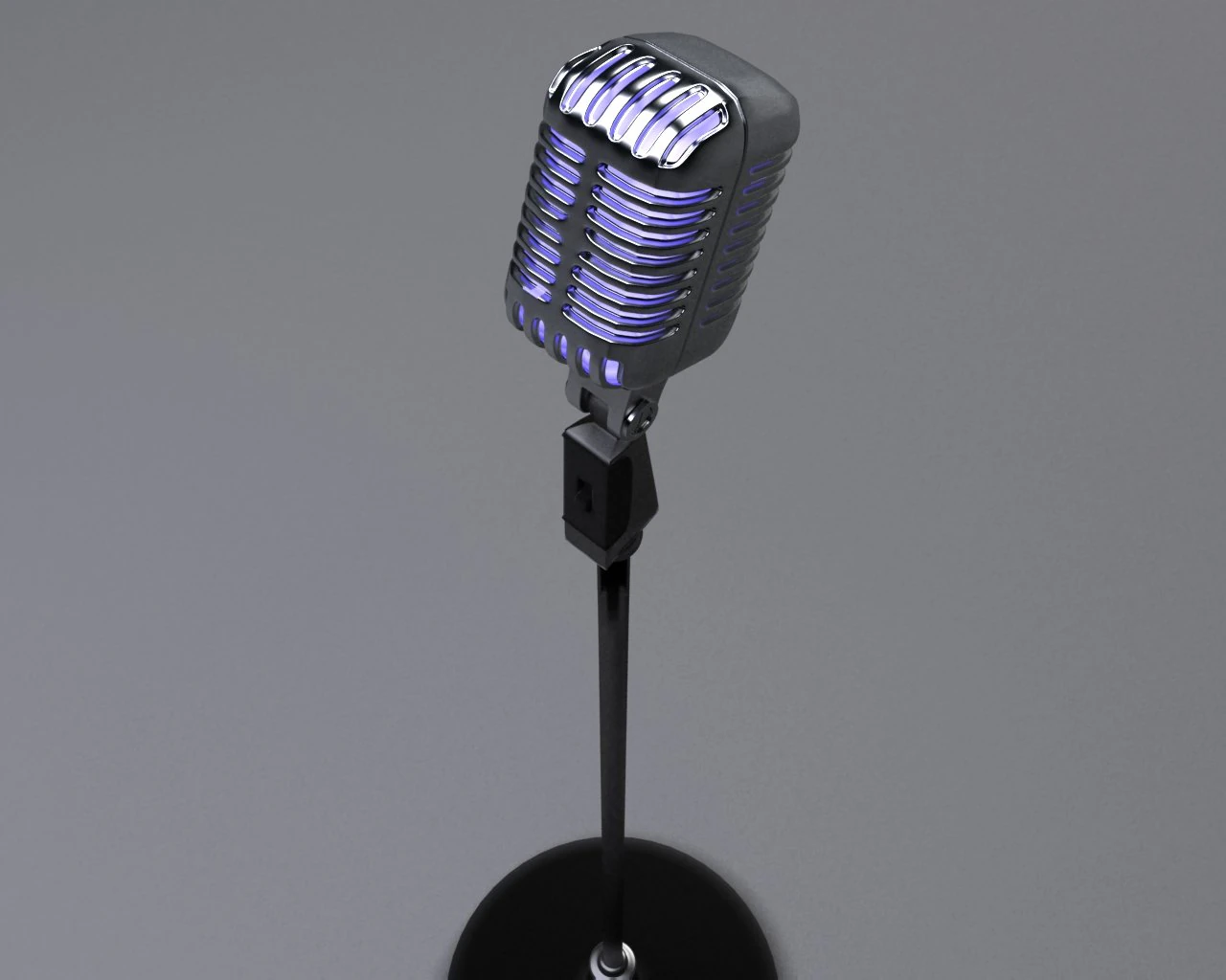 microfono retr&ograve; Modello 3D .c4d .max .obj .3ds .fbx .stl .blend 