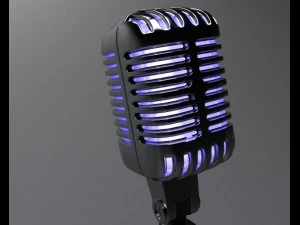 microfono retr&ograve; Modello 3D